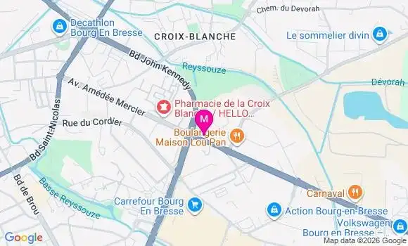 Localisation Bourg en Bresse Mercier - 01000