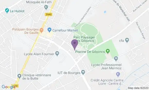 Localisation Bourges Gibjoncs - 18000