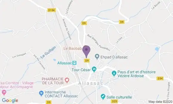 Localisation Allassac - 19240