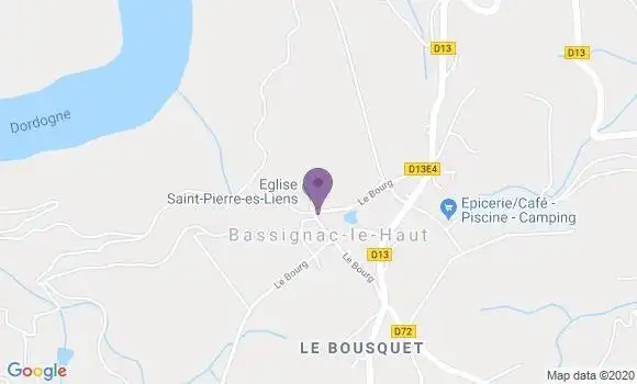 Localisation Bassignac le Haut Ap - 19220