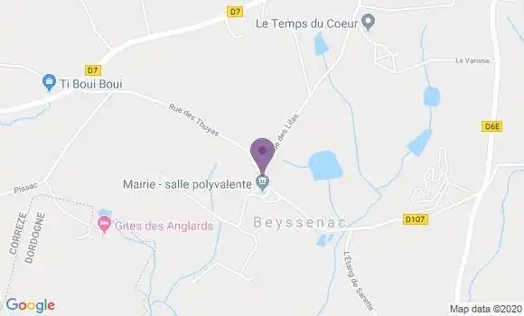 Localisation Beyssenac Ap - 19230