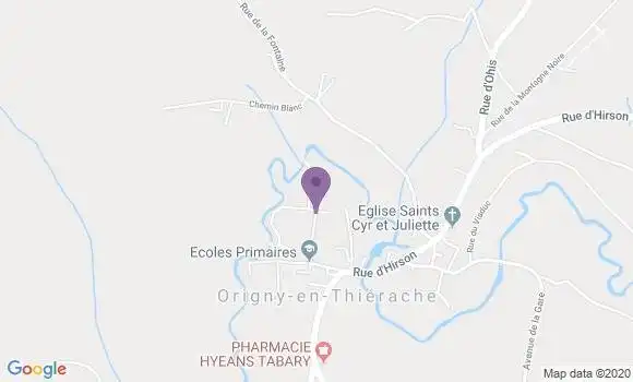 Localisation Origny En Thierache Bp - 02550