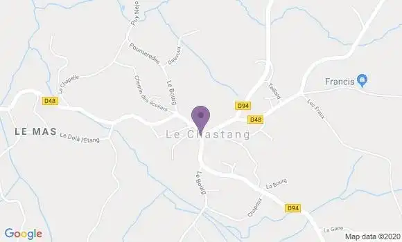 Localisation Le Chastang Ap - 19190