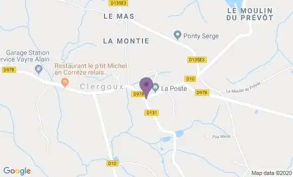 Localisation Clergoux Bp - 19320