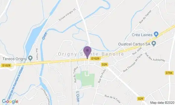 Localisation Origny Ste Benoite Bp - 02390
