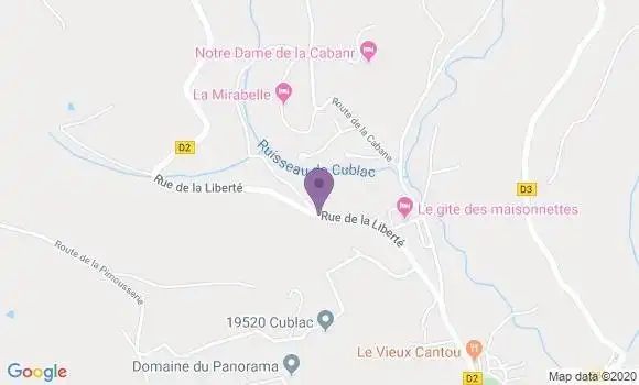 Localisation Cublac - 19520