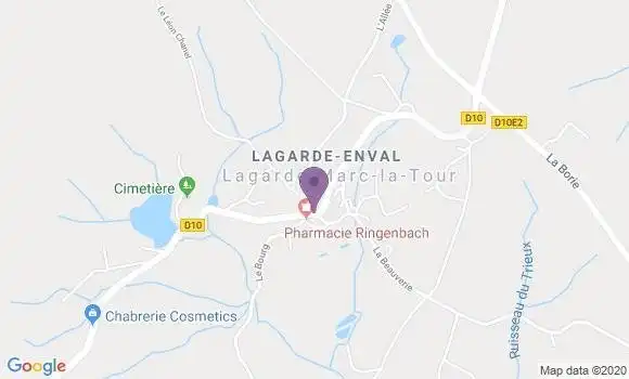 Localisation Lagarde Enval Bp - 19150