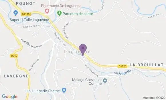 Localisation Laguenne Bp - 19150