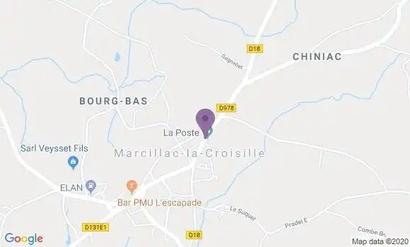 Localisation Marcillac la Croisille - 19320