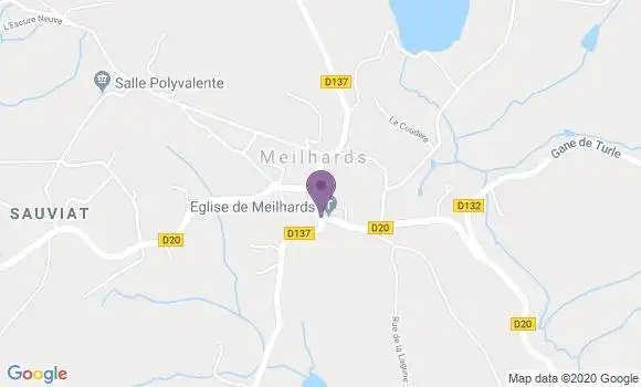 Localisation Meilhards Bp - 19510