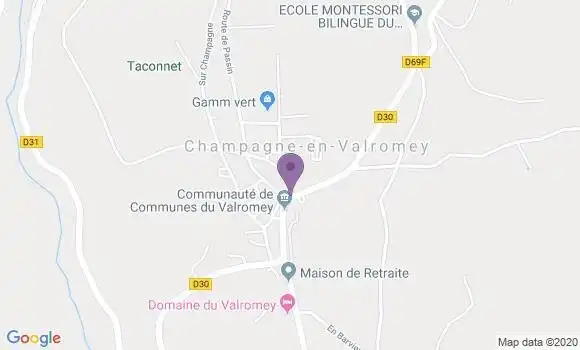 Localisation Champagne En Valromey - 01260