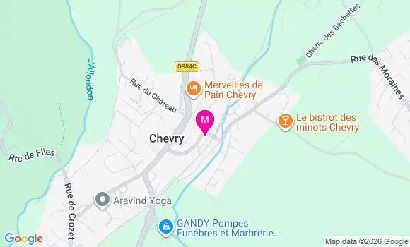 Localisation Chevry - 01170