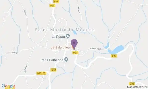 Localisation St Martin la Meanne Bp - 19320