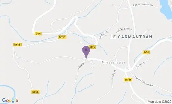 Localisation Soursac Bp - 19550