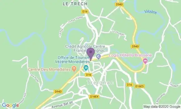 Localisation Treignac - 19260