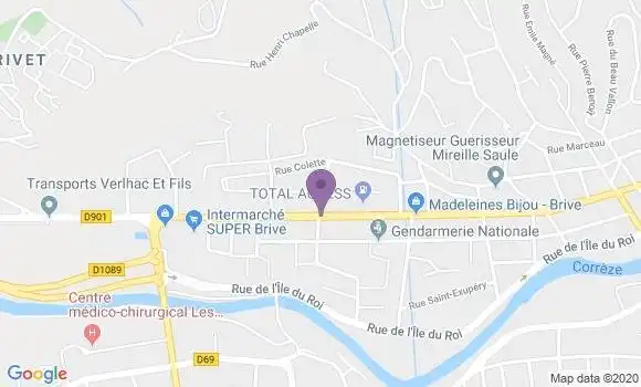 Localisation Brive Rosiers Bp - 19100