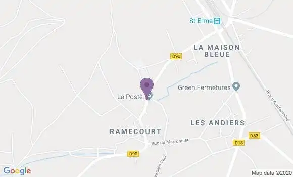 Localisation Saint Erme Outre et Ramecourt - 02820
