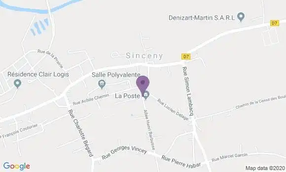 Localisation Sinceny Bp - 02300