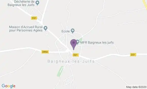 Localisation Baigneux les Juifs Bp - 21450