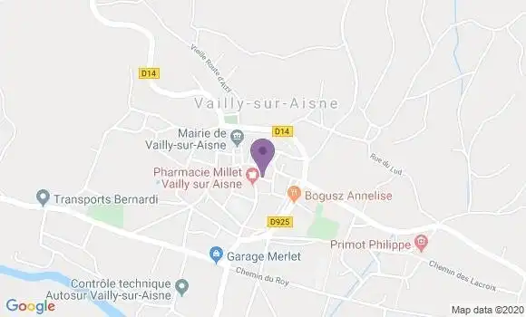 Localisation Vailly sur Aisne - 02370