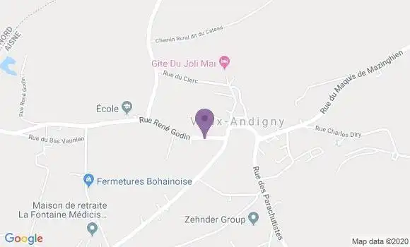 Localisation Vaux Andigny Bp - 02110