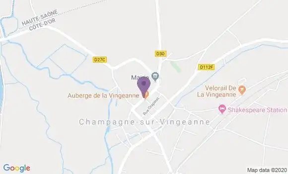 Localisation Champagne sur Vingeanne Ap - 21310