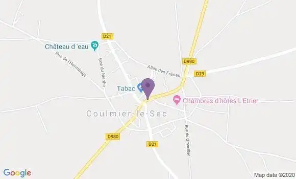 Localisation Coulmier le Sec Ap - 21400