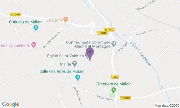 Localisation Malain Ap - 21410
