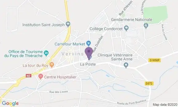 Localisation Vervins - 02140
