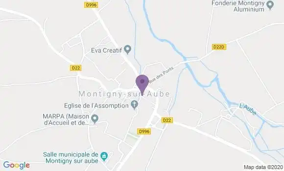 Localisation Montigny sur Aube Bp - 21520