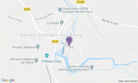 Localisation Sainte Colombe sur Seine Bp - 21400