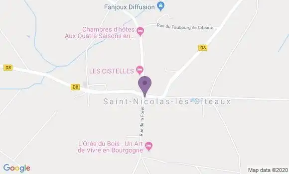 Localisation Saint Nicolas les Citeaux Ap - 21700