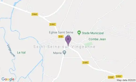 Localisation Saint Seine sur Vingeanne Bp - 21610