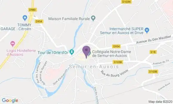Localisation Semur En Auxois - 21140