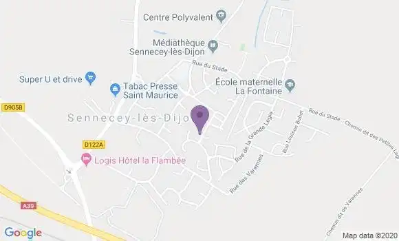 Localisation Sennecey les Dijon Ap - 21800