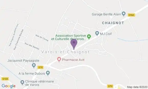 Localisation Varois et Chaignot Bp - 21490