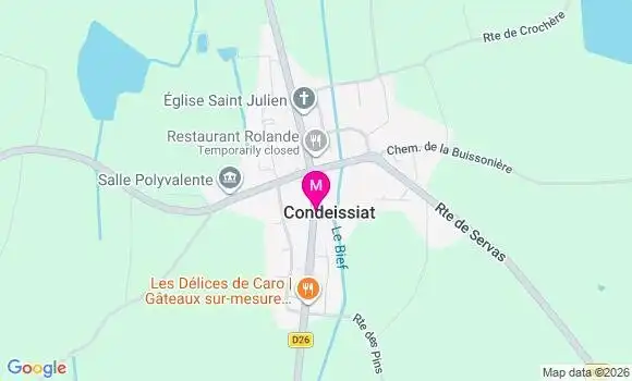 Localisation Condeissiat - 01400