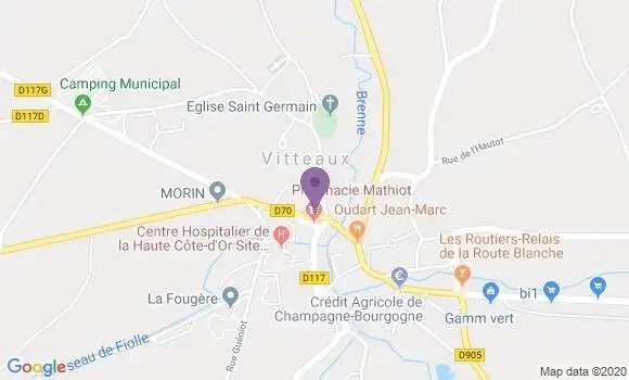 Localisation Vitteaux - 21350