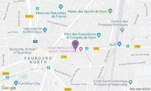 Localisation Dijon Clemenceau - 21000