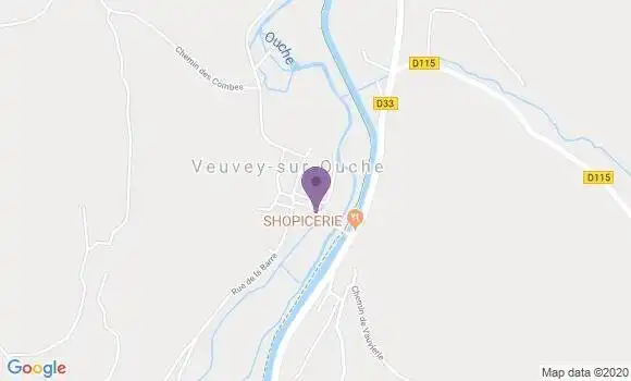 Localisation Veuvey sur Ouche Ap - 21360