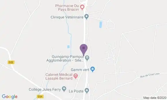 Localisation Bourbriac Bp - 22390