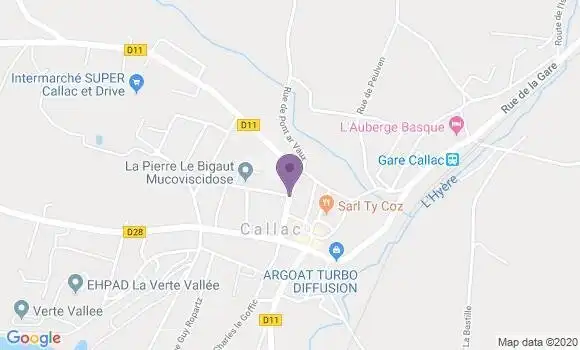 Localisation Callac de Bretagne - 22160