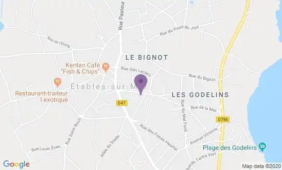 Localisation Etables sur Mer Bp - 22680