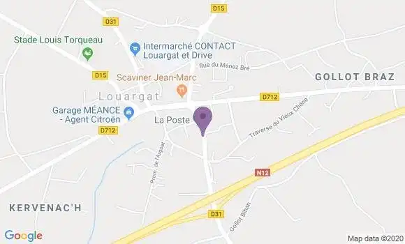 Localisation Louargat Bp - 22540
