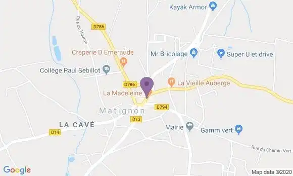 Localisation Matignon Bp - 22550