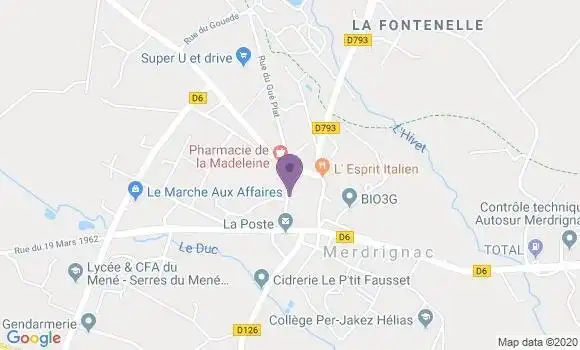 Localisation Merdrignac - 22230