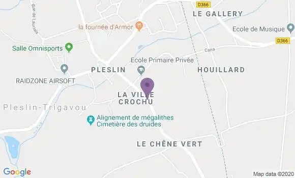 Localisation Pleslin Trigavou - 22490