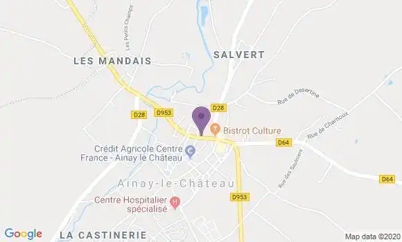 Localisation Ainay le Chateau - 03360