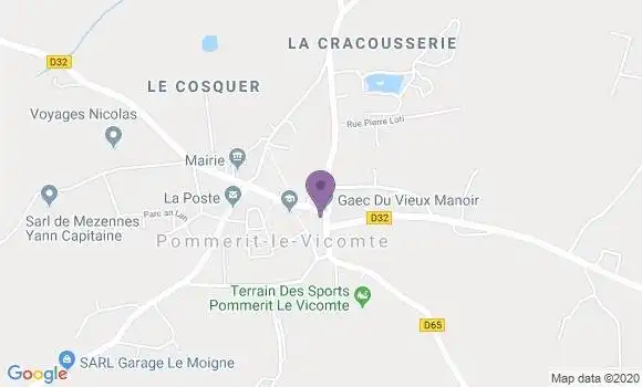 Localisation Pommerit le Vicomte Bp - 22200