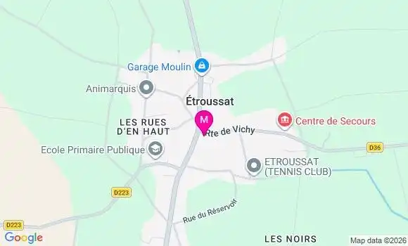 Localisation Etroussat - 03140